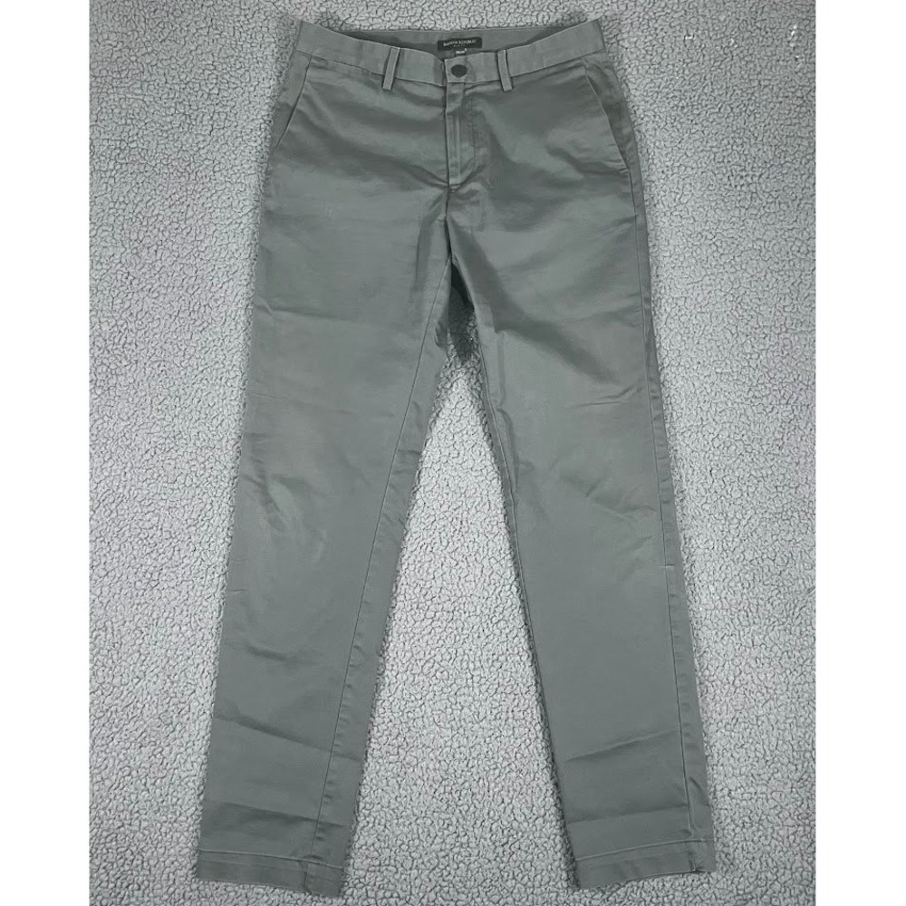 Banana Republic Slim Fit Chinos Mens 31x34 Grey Cotton Stretch Trousers Pants